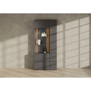 set one by Musterring Vitrinekast Tacoma Type 05/06, hoogte 207,4 cm, met getinte glasdeur