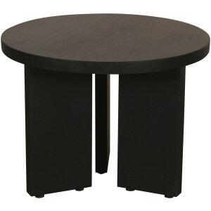 byLIVING Salontafel Round uit 2,5 cm dik massief hout zwart, afzonderlijk of in set verstelbaar (1 stuk)