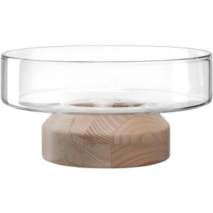 LEONARDO Decoratieve Schaal LEGNO 27 cm op houten sokkel (1 stuk)