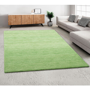 THEKO Wollen kleed Gabbeh uni, Handgeweven vloerkleed, mêlee, zuivere wol, met de hand geweven