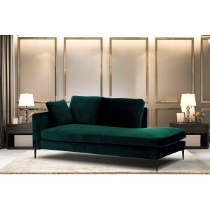 Leonique Récamier Cozy chaise longue, afmetingen B/D/H: 195/97/80 cm met los kussen en metalen poten, armleuning naar keuze links of rechts