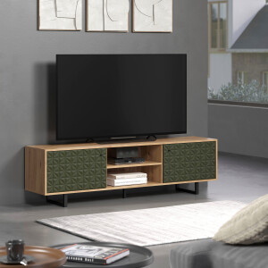 Places of Style Tv-meubel Ferretti TV-tafel met bijzondere frezing - poten en grepen van metaal