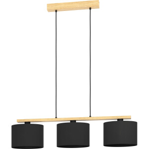 EGLO Hanglamp CASTRALVO Hanglamp in bruin van hout, staal - excl. E27 - 40W (1 stuk)