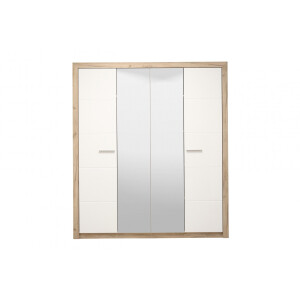 INOSIGN Kledingkast Astor, FSC gecertificeerd houtmateriaal, Made in Europe Kast met spiegel en complete binneninrichting, 223,5x204x55 cm