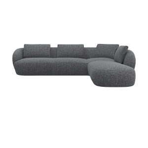 FLEXLUX Hoekbank Torino, rond, L-vorm, bankhoek met ottomane Modern, organisch bankontwerp, koudschuim, golfvering