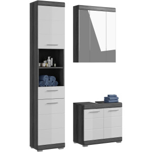 INOSIGN Badkamerserie Siena, 3-delig, bestaande uit: Hoge kast, wastafelonderkast, spiegelkast (set, 3-delig)