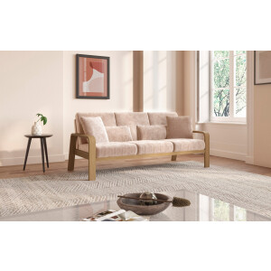 sit&more 3-zitsbank Kolding Armleuningen van natuurlijk beukenhout, verschillende bekledingen en kleuren
