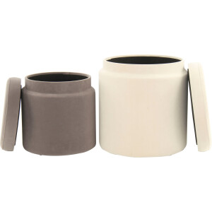 Kayoom Hocker met bergruimte Kruk Zora 225 2-delige set, fluweelzachte stof bekleding, ronde elegante vorm (set, 2 stuks)