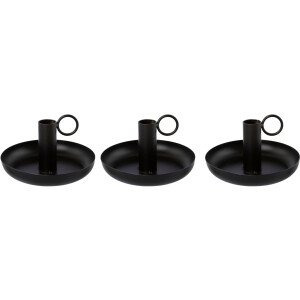 andas Kandelaar Stompkaarsenhouder Engla uit metaal, met decoratieve handgreep (set, 3 stuks)