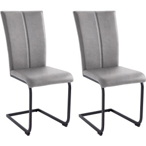 Home affaire Vrijdragende stoel Nils Stoel belastbaar tot 120 kg, frame metaal in chroom-look of zwart (set, 2 stuks)