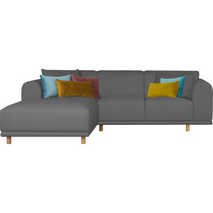 andas Hoekbank Maroon L-vorm in een scandinavisch design, met losse kussens