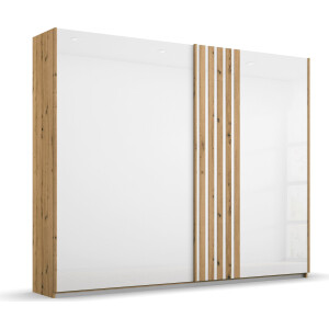 rauch Schuifdeurkast Mosbach in moderne lamellen-look en glazen front