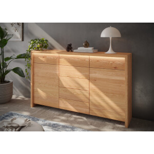 Home affaire Kast met laden en deuren Léopoldine Commode van kernbeuken, breedte 188 cm, incl. LED-verlichting