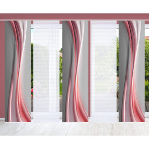 HOME in green Paneelgordijn ELANIA SET DIGITALE PRINT, BAMBOELOOK GERECYCLED (5 stuks)
