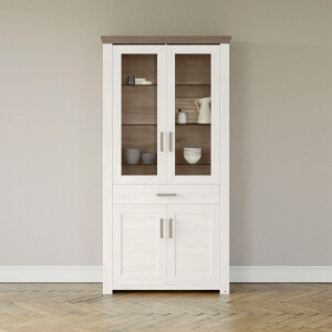 set one by Musterring Staande vitrinekast York Type 18, met twee glazen deuren, in 3 kleurvarianten, hoogte 207 cm