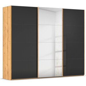 Saphir Badkamerserie Serie 6025 2-delig, mineraalmarmeren wastafel met led-spiegelkast Wastafelmeubel 67 cm breed, 2 laden, 2 spiegeldeuren, incl. deurdemper (2-delig)