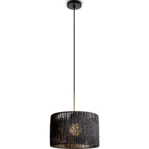 Paco Home Hanglamp Hugo Buena Woonkamer eetkamer rattan look Boho lampenkap papier