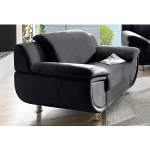 TRENDMANUFAKTUR Fauteuil Rondo, breedte 121 cm, brede armleuningen, chromen poten