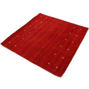 carpetfine Wollen kleed Gabbeh-Uni zuivere wol, met de hand geweven, gabbeh loom diermotief, speciaal model vierkant