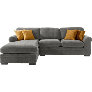Home affaire Hoekbank Broughton L-vorm zacht zitcomfort, incl. 4 sierkussens, opstaande naad