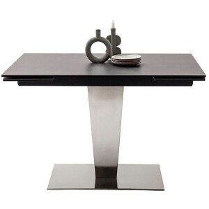 MCA furniture Eettafel PESARO uitschuifbare tafel met voet 120-180 cm Keramiek, roestvrij staal, eindschuif, uittrekbaar, tafelblad 14 mm