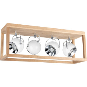SPOT Light Led-plafondlamp ROY Inclusief ledverlichting, natuurproduct van eikenhout, duurzaam