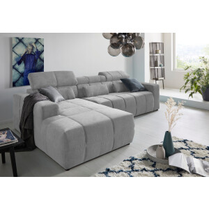 FLEXLUX Hoekbank Torino, rond, L-vorm, bankhoek met ottomane Modern, organisch bankontwerp, koudschuim, golfvering