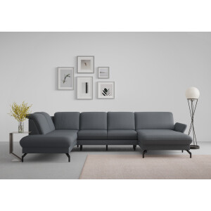 sit&more Zithoek Fashion U-vorm naar keuze met verstelbare hoofdsteun, uittrekzitting, motorisch, metalen poten