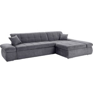 DOMO collection Hoekbank Moric Luxe - BxDxH 300x172x80 cm, XXL-formaat L-vorm, 140kg belasting/zitplaats, in cord, chenille, kunstleer