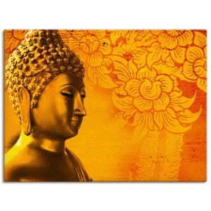 Artland Artprint op linnen Buddha gouden beeld - goud