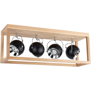 SPOT Light Led-plafondlamp ROY Inclusief ledverlichting, natuurproduct van eikenhout, duurzaam
