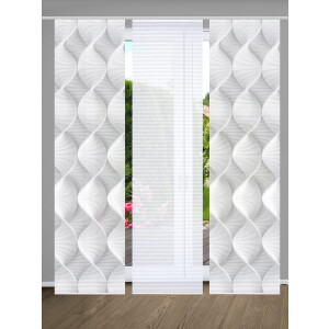 HOME in green Paneelgordijn LAMIRA SET DIGITALE PRINT, BAMBOELOOK GERECYCLED (3 stuks)