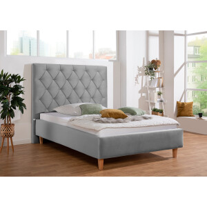 Guido Maria Kretschmer Home&Living Gestoffeerd bed Sunley 140 Kruisstiksel, hoofdbordhoogte 142 cm, zonder of met matras/lattenbodem