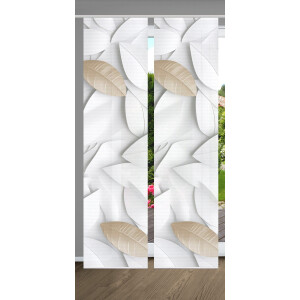 HOME in green Paneelgordijn Lison SET DIGITALE PRINT, BAMBOELOOK GERECYCLED (2 stuks)