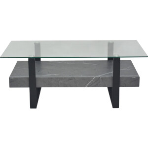 HELA Salontafel Konrad Salontafel, opbergplank, glazen blad, slede onderstel (1 stuk)
