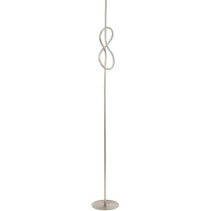 EGLO Staande lamp NOVAFELTRIA Vloerlamp, nikkel-mat en wit, lamp met voetenschakelaar (1 stuk)