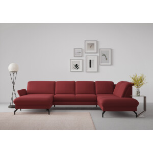 sit&more Zithoek Fashion U-vorm naar keuze met verstelbare hoofdsteun, uittrekzitting, motorisch, metalen poten