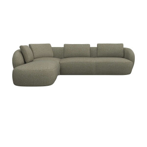 FLEXLUX Hoekbank Torino, rond, L-vorm, bankhoek met ottomane Modern, organisch bankontwerp, koudschuim, golfvering