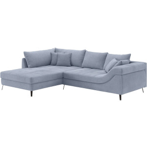 Mr. Couch Hoekbank Portofino L-vorm 4 bekledingskwaliteiten, 13,5 cm hoge metalen profielvoeten in mat zwart