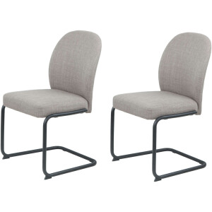 HELA Vrijdragende stoel KAREN Eetkamerstoel, ronde buisconstructie, gestoffeerd, geweven stof, schommelstoel (set, 2 stuks)