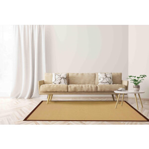 carpetfine Sisalkleed Sisal met gekleurd randdessin, antislip achterzijde