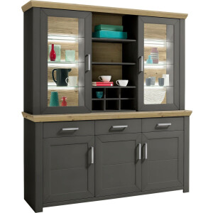 set one by Musterring Kastenset York met glazen deuren, optioneel met verlichting, 3 kleuren, breedte 184 cm (2 stuks)
