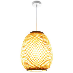 Paco Home Hanglamp TOPU Hanglamp bamboe lampenkap korf woonkamer Boho rustiek E27