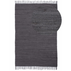 carpetfine Vloerkleed Kelim Chindi uni Tweezijdig te gebruiken kleed, puur katoen, met de hand geweven, unikleuren, met franje