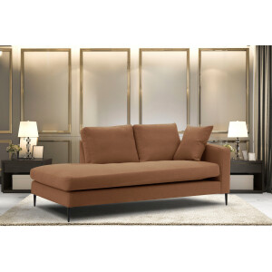 Leonique Récamier Cozy chaise longue, afmetingen B/D/H: 195/97/80 cm met los kussen en metalen poten, armleuning naar keuze links of rechts