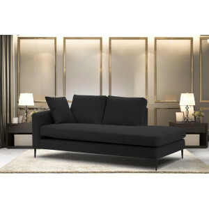 Leonique Récamier Cozy chaise longue, afmetingen B/D/H: 195/97/80 cm met los kussen en metalen poten, armleuning naar keuze links of rechts