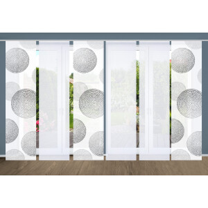 HOME in green Paneelgordijn Ginny SET DIGITALE PRINT, BAMBOELOOK GERECYCLED (6 stuks)