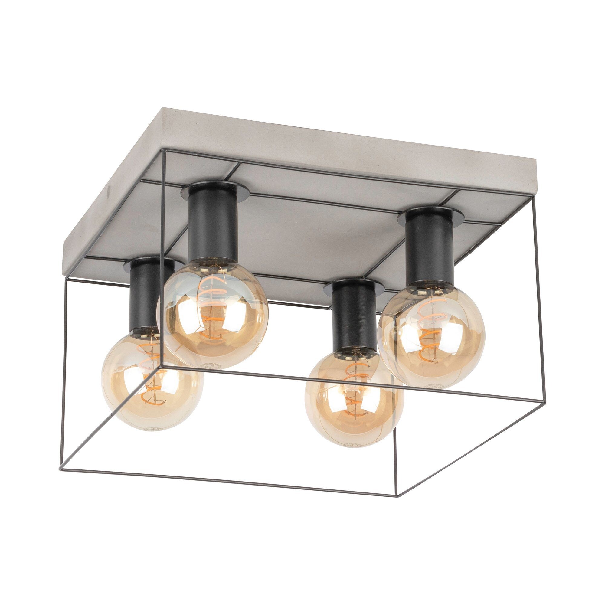 SPOT Light Plafondlamp GRETTER CONCRETE Van echt beton en metaal, bijpassende LM E27 / exclusief, natuurproduct