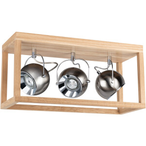SPOT Light Led-plafondlamp ROY Inclusief ledverlichting, natuurproduct van eikenhout, duurzaam