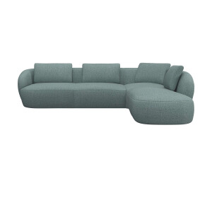 FLEXLUX Hoekbank Torino, rond, L-vorm, bankhoek met ottomane Modern, organisch bankontwerp, koudschuim, golfvering